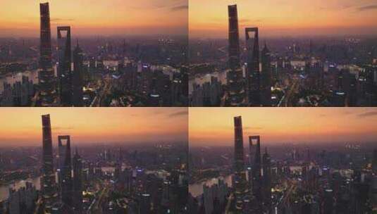 上海城市黄昏高清在线视频素材下载