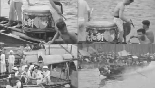 40年代 50年代 香港龙舟赛高清在线视频素材下载