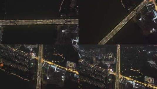 广州海珠区番禺大桥夜景航拍高清在线视频素材下载
