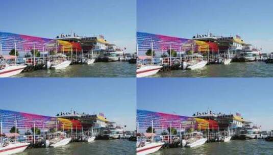 云南旅游昆明滇池游船渡口码头高清在线视频素材下载
