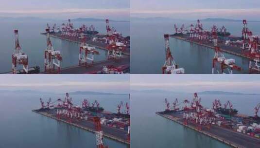 威海港航拍高清在线视频素材下载