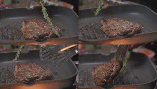 美味煎牛排高清在线视频素材下载