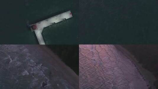 海南红石滩海上栈道航拍高清在线视频素材下载