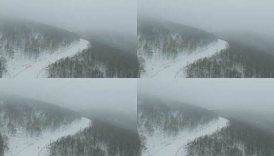 高山雪场雪道滑雪高清在线视频素材下载