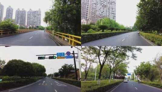 杭州下沙钱塘江之江东路街景高清在线视频素材下载