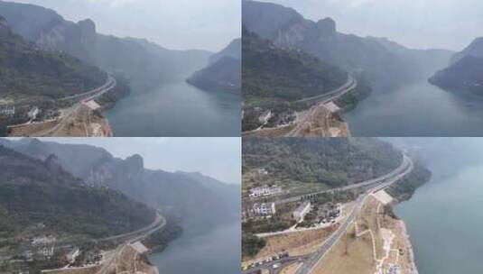 航拍宜昌长江三峡·秭归莲沱下畔溪4高清在线视频素材下载