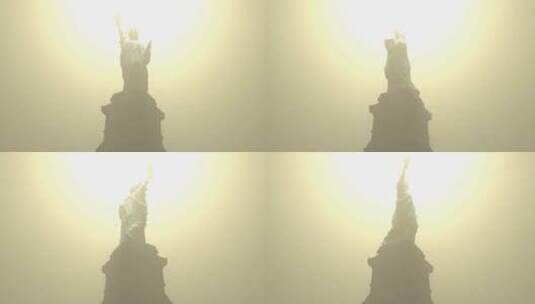 阳光下的自由女神像高清在线视频素材下载