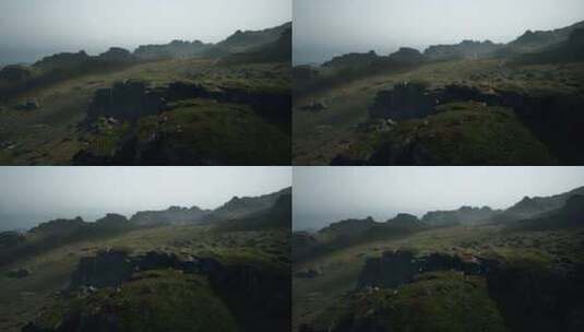 背景为雾天的落基山脉景观高清在线视频素材下载