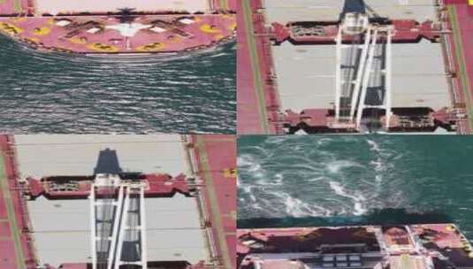 海上运输船舶鸟瞰图高清在线视频素材下载