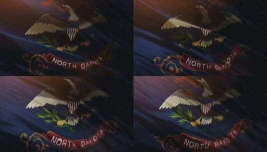 北达科他州国旗挥舞-4K高清在线视频素材下载