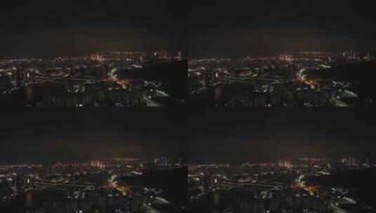 珠海航拍城市夜晚珠海夜景晚上城市建筑风光高清在线视频素材下载