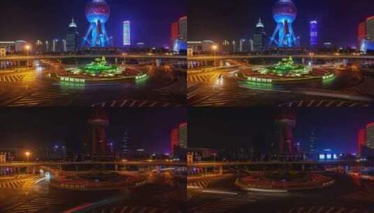 中国上海浦东地区陆家嘴大桥延时高清在线视频素材下载