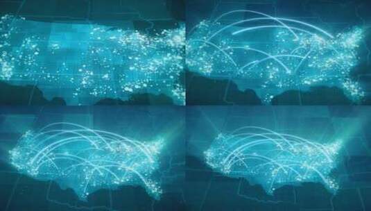 全球化美国地图动画4K高清在线视频素材下载