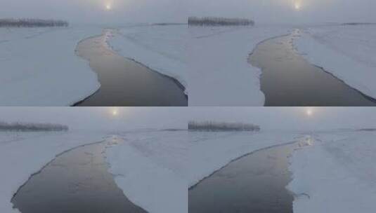 航拍内蒙古河流湖泊天池高清在线视频素材下载