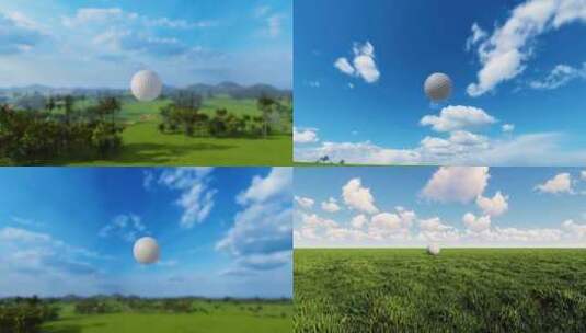 高尔夫球空中飞行高清在线视频素材下载