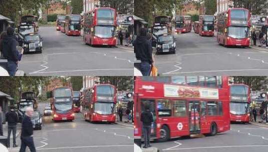 英国道路和公共汽车的视频高清在线视频素材下载