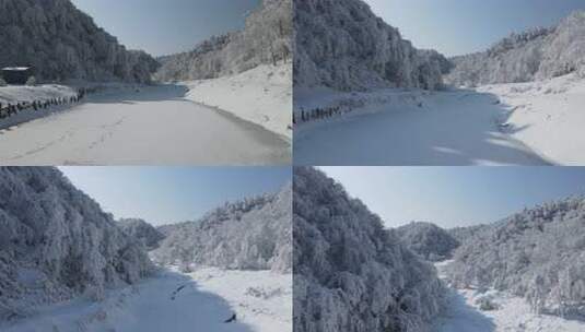 汉江源景区雪景航拍宣传片高清在线视频素材下载