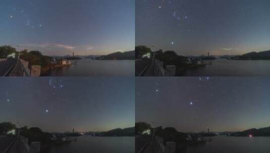 户外夜晚星空银河延时高清在线视频素材下载