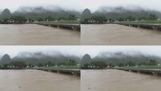 雨季河水暴涨洪灾高清在线视频素材下载