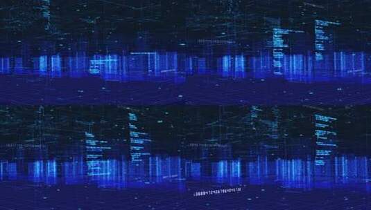 蓝色数字大数据未来科技城市网络高清在线视频素材下载