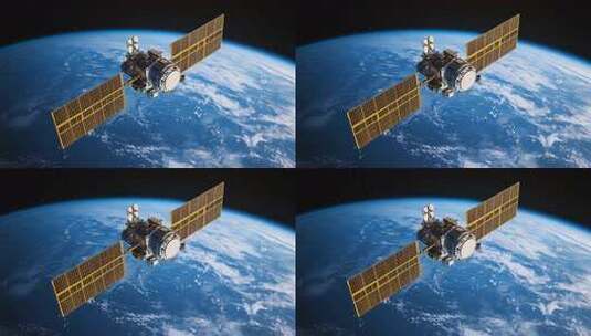 太空中的人造卫星高清在线视频素材下载