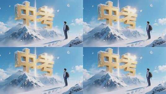中考高考学子冲刺雪山励志教育奋斗概念高清在线视频素材下载
