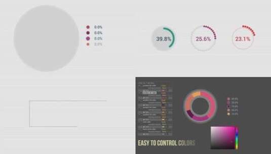 简洁彩色数据分析图表比例企业宣传AE模版高清AE视频素材下载