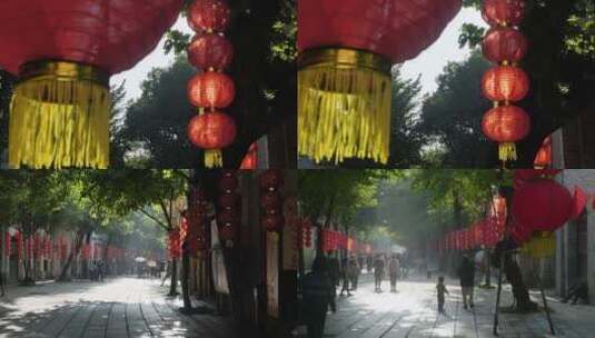 春节上下杭街区年味高清在线视频素材下载