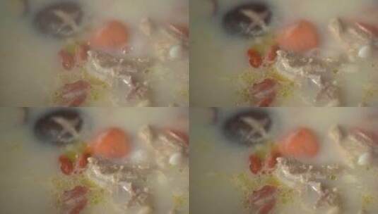 美食厨房玉米排骨汤炖煲汤沸腾高清在线视频素材下载