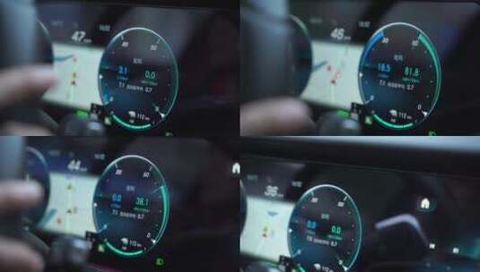 开车驾驶员手握方向盘特写仪表盘汽车行驶高清在线视频素材下载