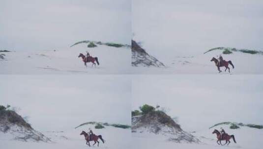 沙漠中骑马的人高清在线视频素材下载