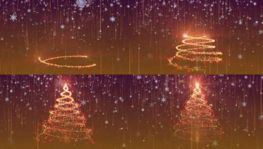 4K 圣诞节金色浪漫圣诞树高清在线视频素材下载