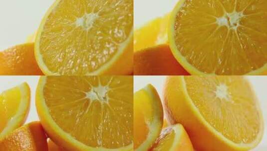新鲜的橙子切好的高清在线视频素材下载