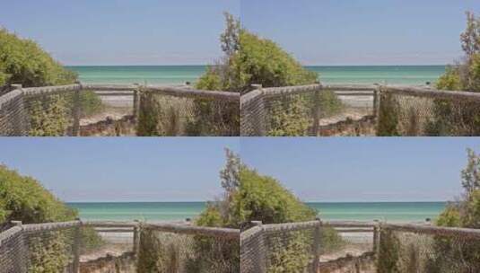 澳大利亚墨尔本海边木栈道高清在线视频素材下载