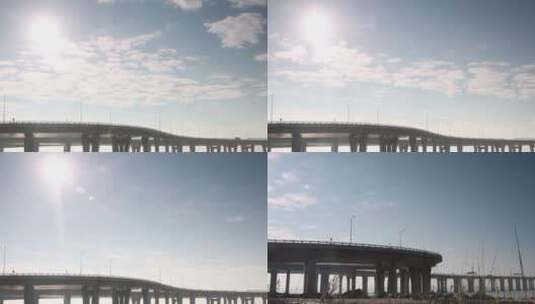 泉州跨海大桥延时 高速铁路桥 泉州湾大桥高清在线视频素材下载