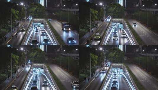 上海陆家嘴城市街道路汽车流交通延时摄影高清在线视频素材下载