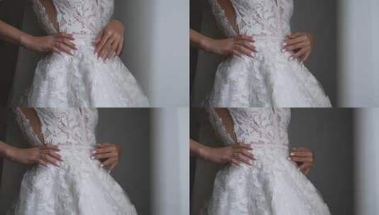穿着美丽白色婚纱的新娘高清在线视频素材下载