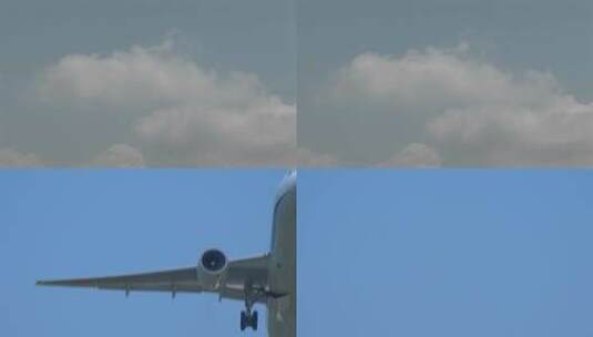 4K飞机从天空飞过-飞机起飞飞机降落航班高清在线视频素材下载