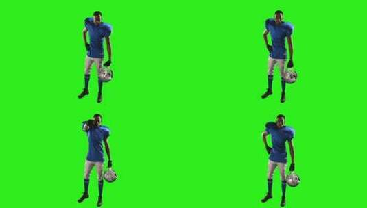 绿屏上的美式足球运动员高清在线视频素材下载