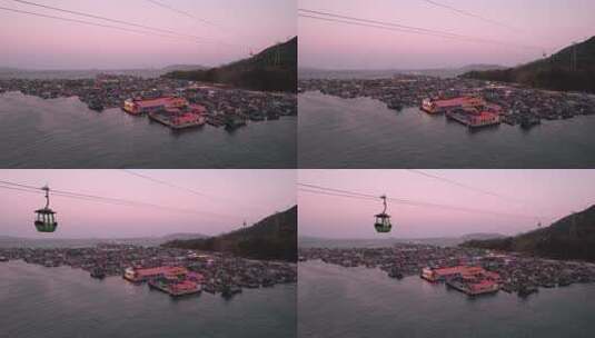 海南陵水新村镇疍家渔排猴岛高清在线视频素材下载