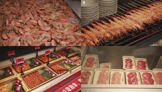 海鲜烤肉自助餐厅高清在线视频素材下载