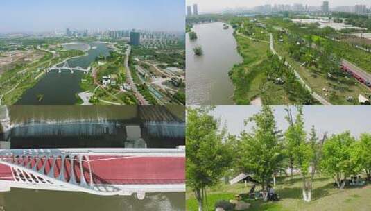 合集_西咸新区沣渭生态景观区4k航拍高清在线视频素材下载