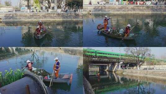 爱护环境清理河道垃圾4k60p高清在线视频素材下载