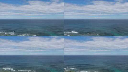 巴厘岛蓝梦岛梦幻海滩海天一线海浪大海航拍高清在线视频素材下载