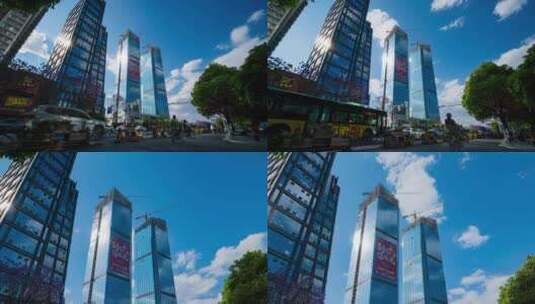 昆明北京路江东大厦4k移动延时高清在线视频素材下载