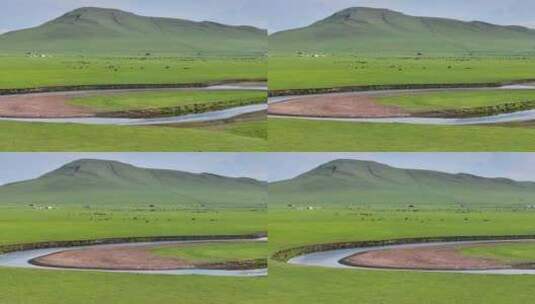 4K航拍内蒙古呼伦贝尔大草原10高清在线视频素材下载