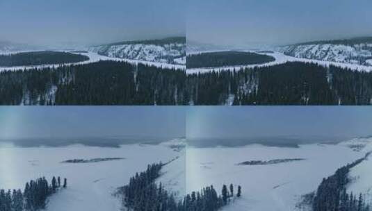 冬季雪景航拍高清在线视频素材下载
