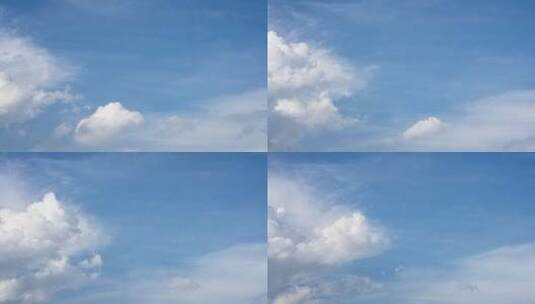 夏季天空云延时小清新蓝天白云夏天云朵飘动高清在线视频素材下载