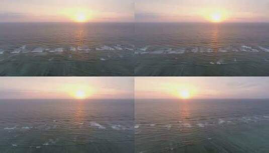 日落与海浪高清在线视频素材下载