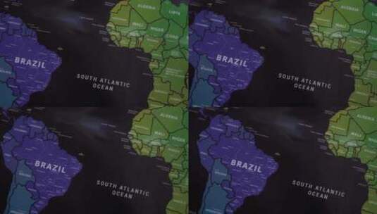 世界地图上的南美洲高清在线视频素材下载